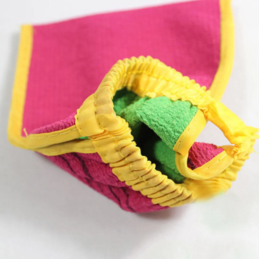 1 PC Random Color Shower Spa Exfoliator Two-sided Bath Glove Body Cleaning Scrub Dead Skin Removal