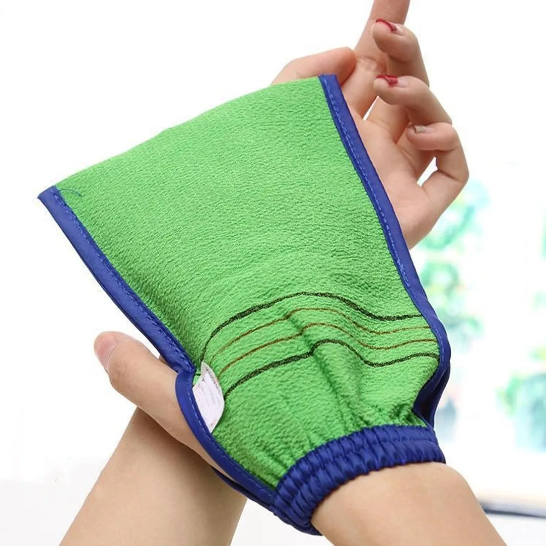 1 PC Random Color Shower Spa Exfoliator Two-sided Bath Glove Body Cleaning Scrub Dead Skin Removal