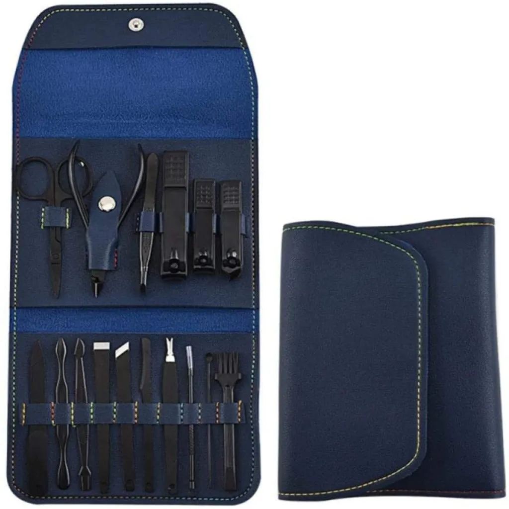 16 PCs Nail Clipper/Manicure & Pedicure Kit-BLUE