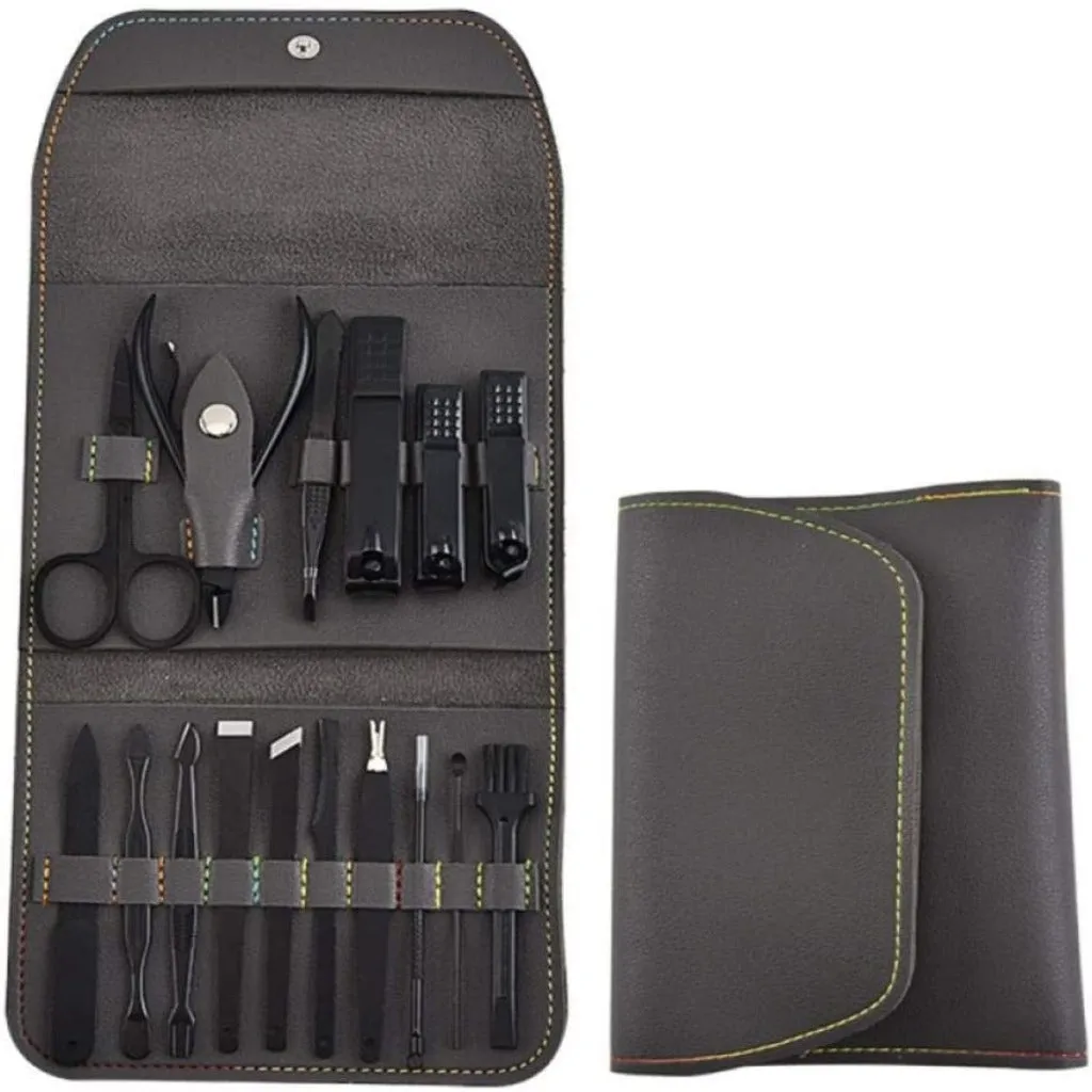 16 PCs Nail Clipper/Manicure & Pedicure Kit-GREY