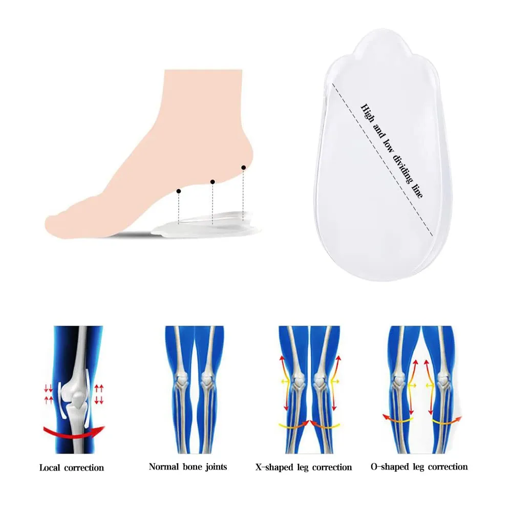 2 Pairs Gel Heel Pads Arch Support Insoles Shoe Insoles Comfortable Orthotic Insoles for Men Women to Correct Over Pronation or Over Supination