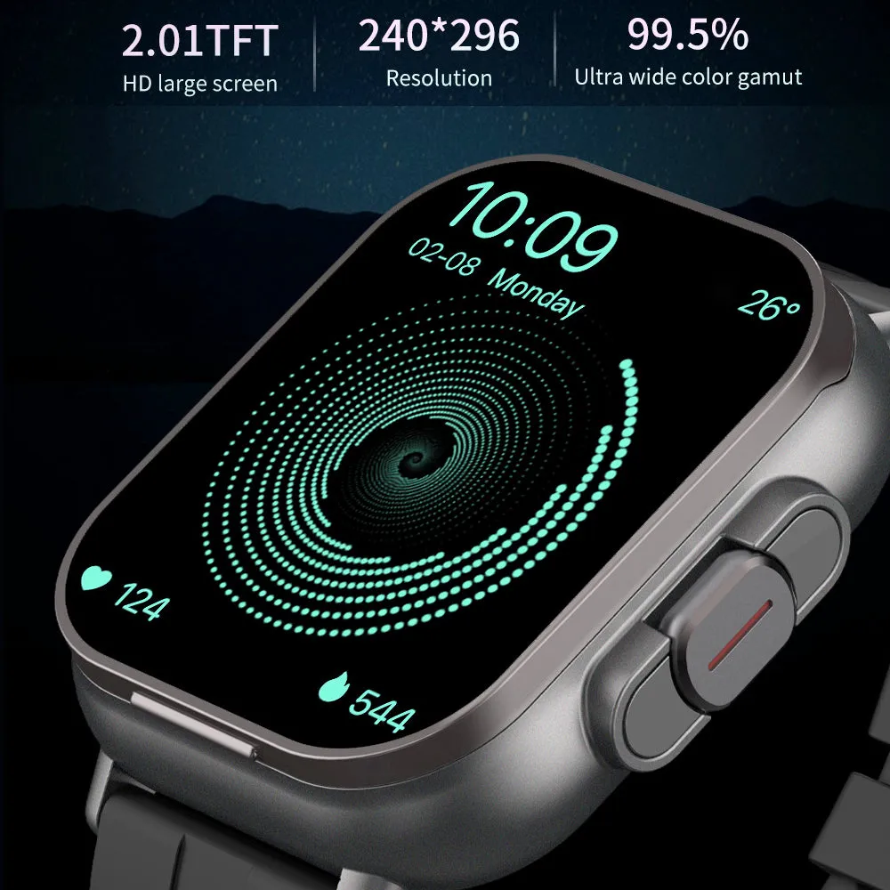 2.01" Headset 2 in 1 Smart Watch BT Call Blue Tooth Headphones Watches Heart Rate Sport Fitness Bracelet TWS Earphone Smartwatch