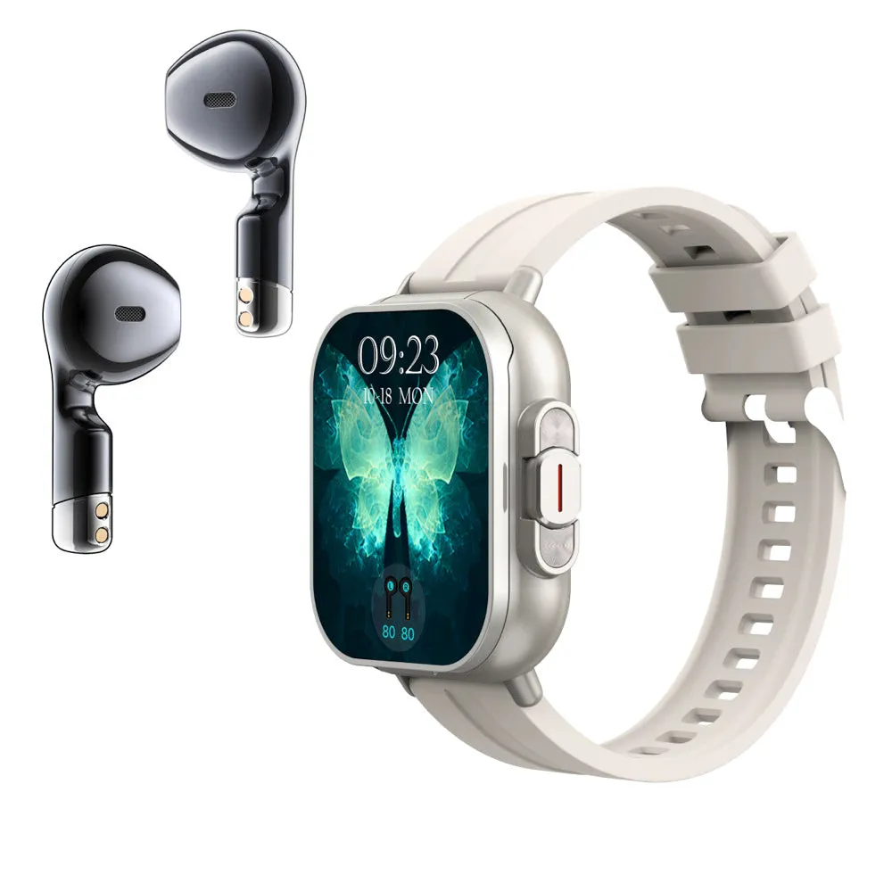 2.01" Headset 2 in 1 Smart Watch BT Call Blue Tooth Headphones Watches Heart Rate Sport Fitness Bracelet TWS Earphone Smartwatch