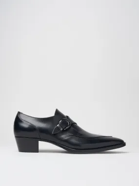 ADRIAN 30MM MONK-STRAP IN BLACK CALFSKIN LEATHER