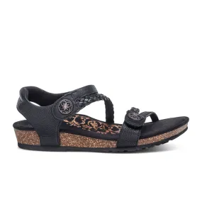 Aetrex Jillian Braided Backstrap Sandal (Women) - Black