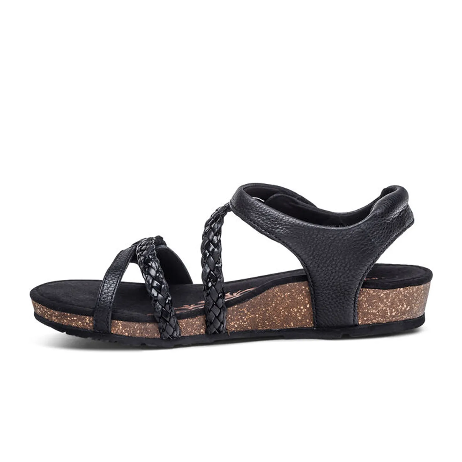 Aetrex Jillian Braided Backstrap Sandal (Women) - Black