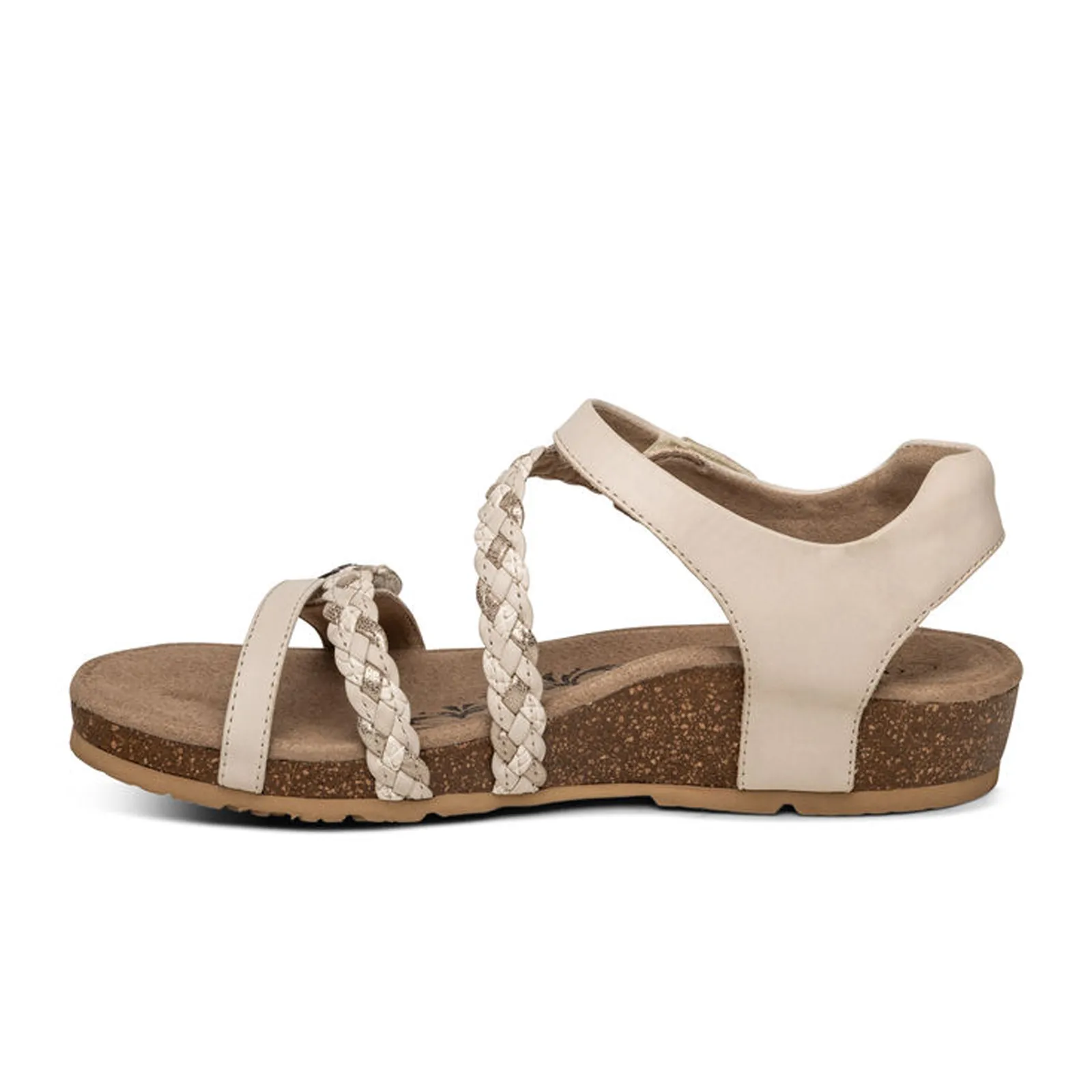 Aetrex Jillian Braided Backstrap Sandal (Women) - Ivory