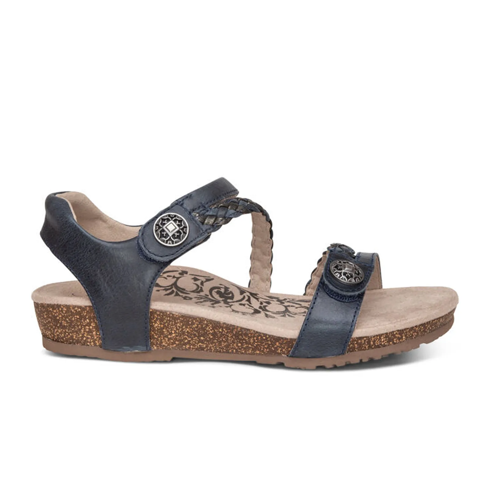 Aetrex Jillian Braided Backstrap Sandal (Women) - Navy