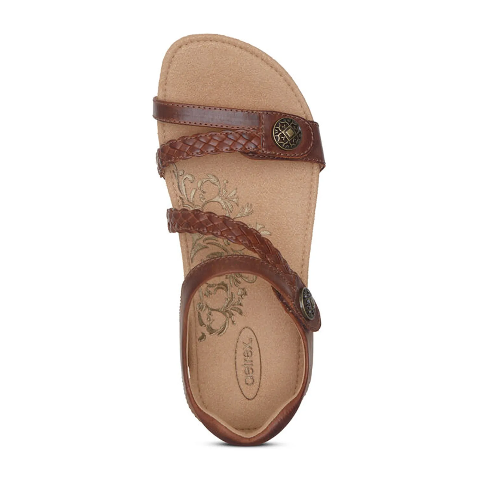Aetrex Jillian Braided Backstrap Sandal (Women) - Walnut