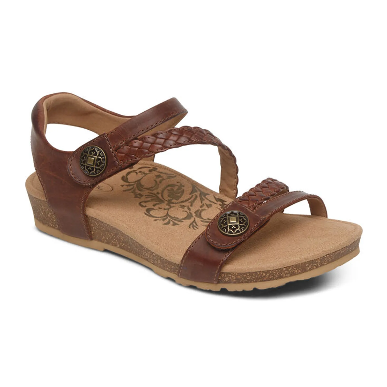 Aetrex Jillian Braided Backstrap Sandal (Women) - Walnut