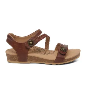 Aetrex Jillian Braided Backstrap Sandal (Women) - Walnut