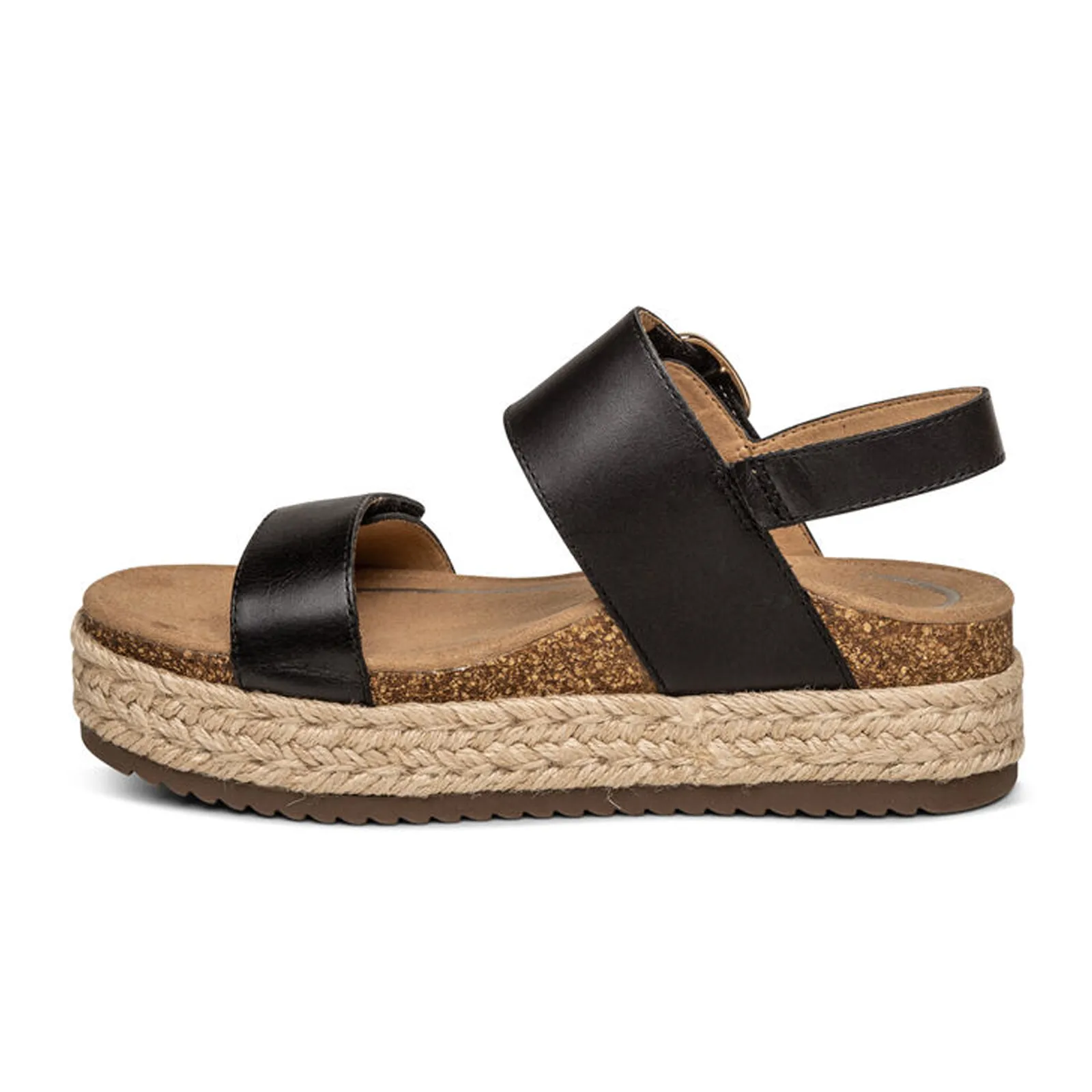 Aetrex Vania Platform Sandal (Women) - Black