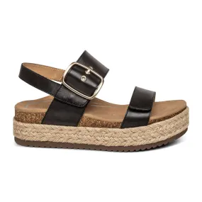 Aetrex Vania Platform Sandal (Women) - Black
