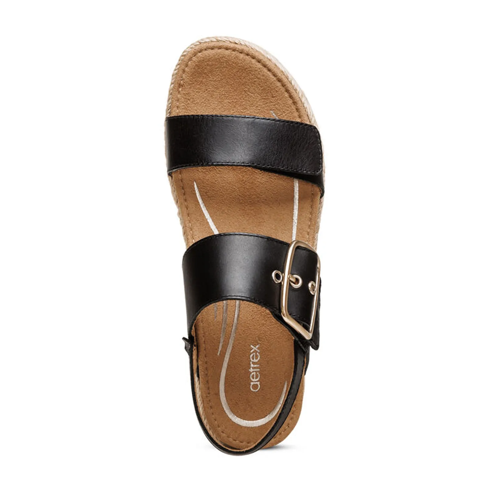 Aetrex Vania Platform Sandal (Women) - Black