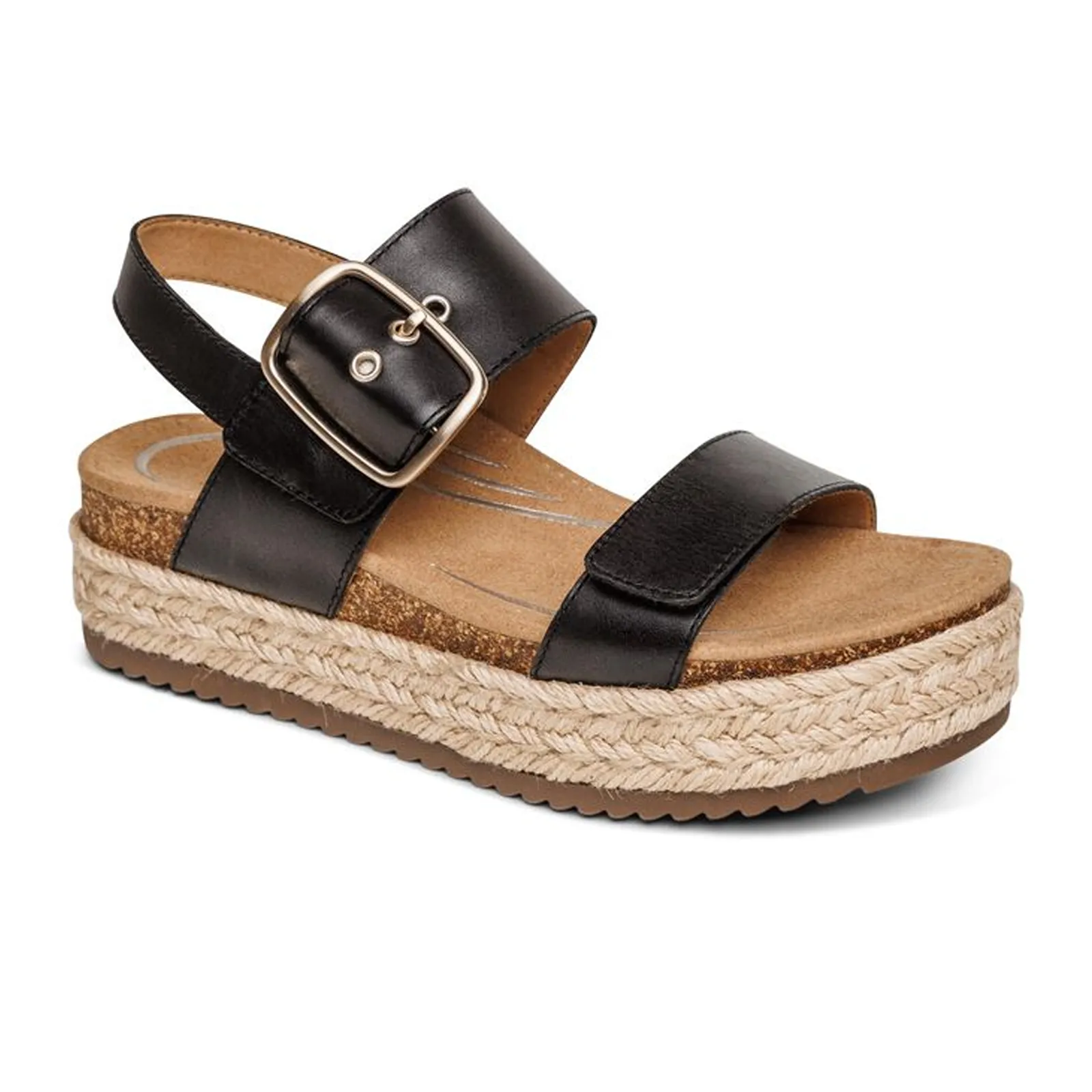 Aetrex Vania Platform Sandal (Women) - Black