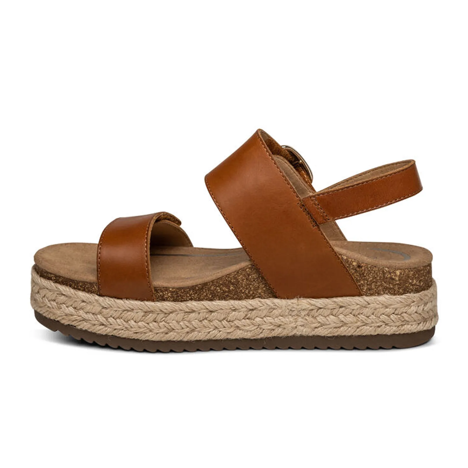Aetrex Vania Platform Sandal (Women) - Cognac