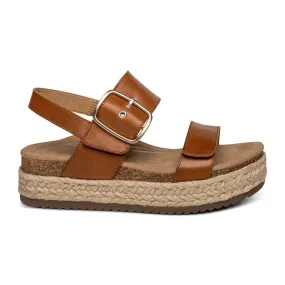 Aetrex Vania Platform Sandal (Women) - Cognac