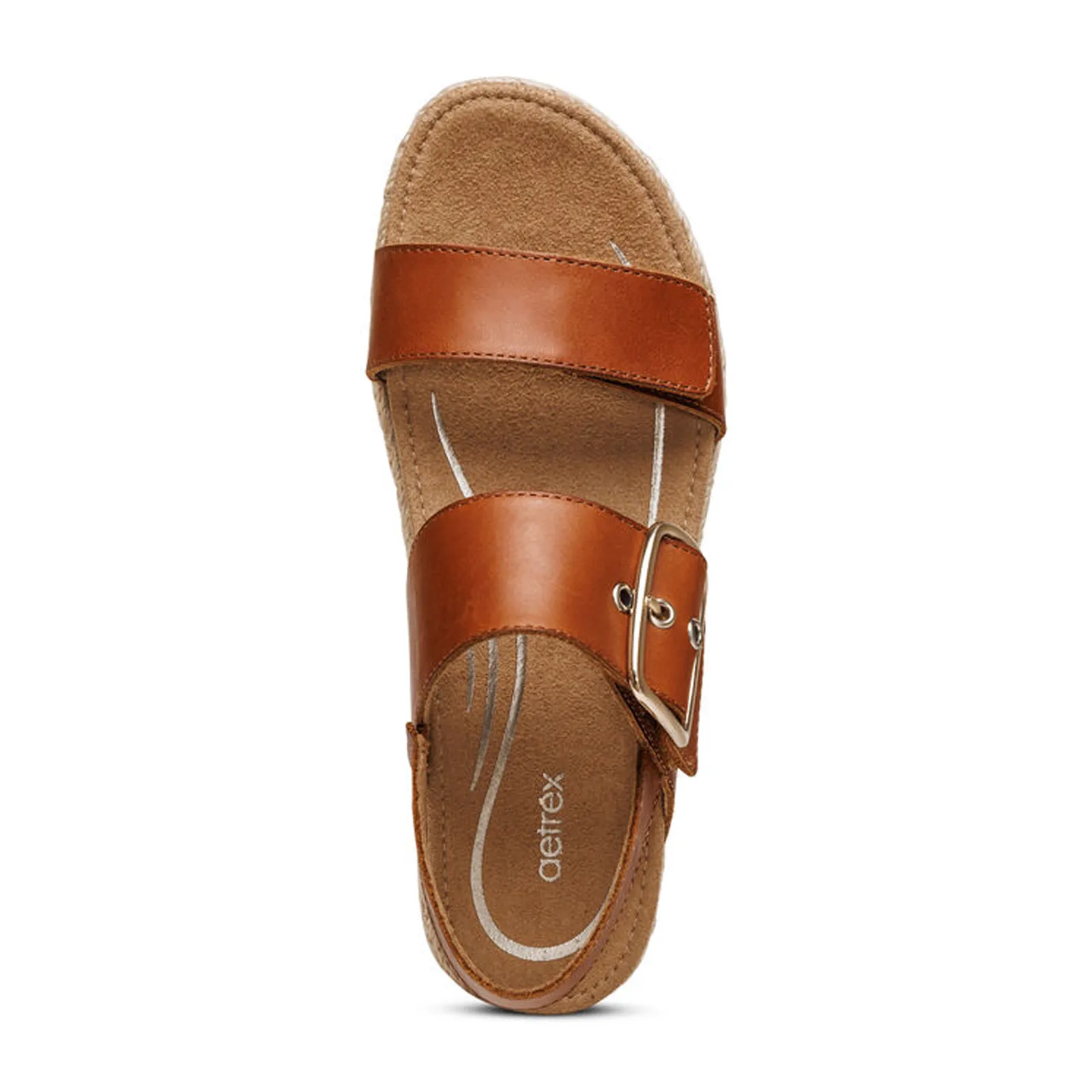 Aetrex Vania Platform Sandal (Women) - Cognac