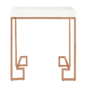 Allure Rose Gold Angled Legs End Table