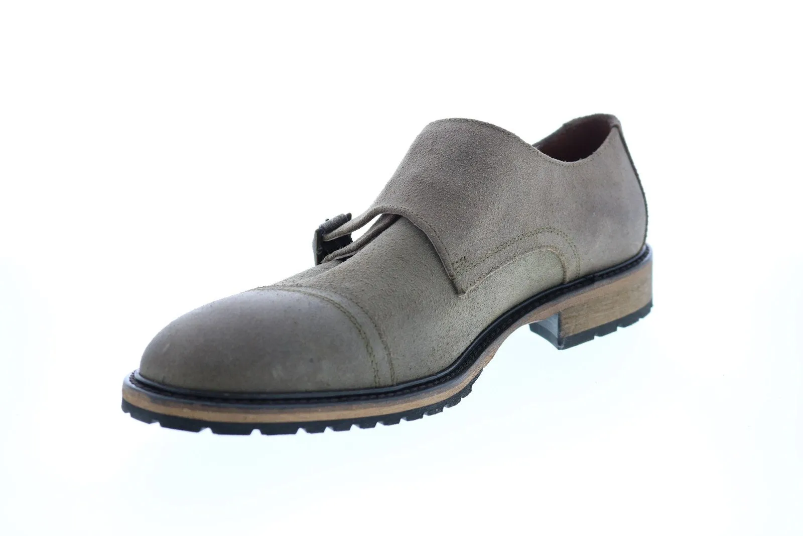 Andrew Marc Crown Monk AM1024-255 Mens Gray Suede Oxfords & Lace Ups Shoes