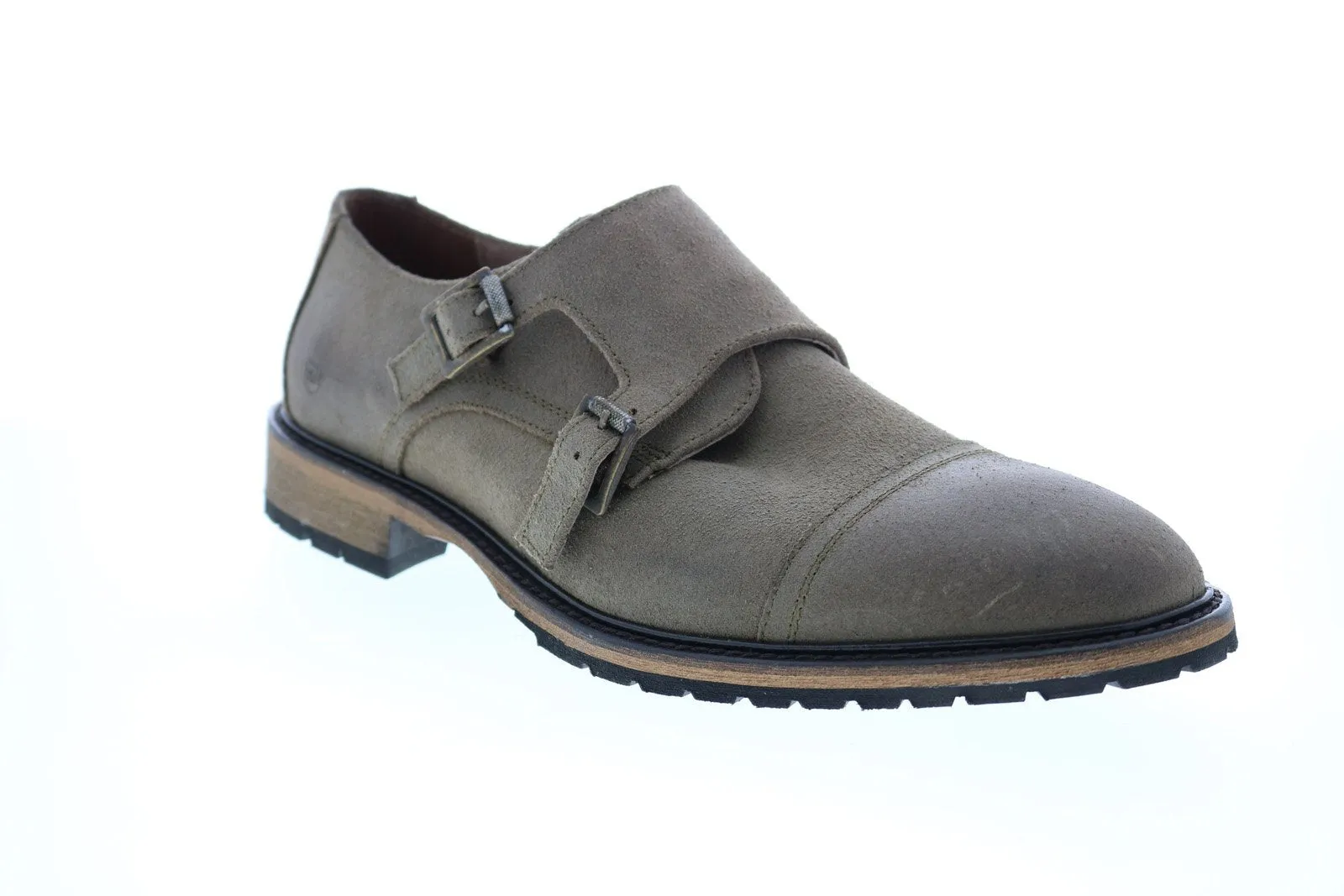 Andrew Marc Crown Monk AM1024-255 Mens Gray Suede Oxfords & Lace Ups Shoes
