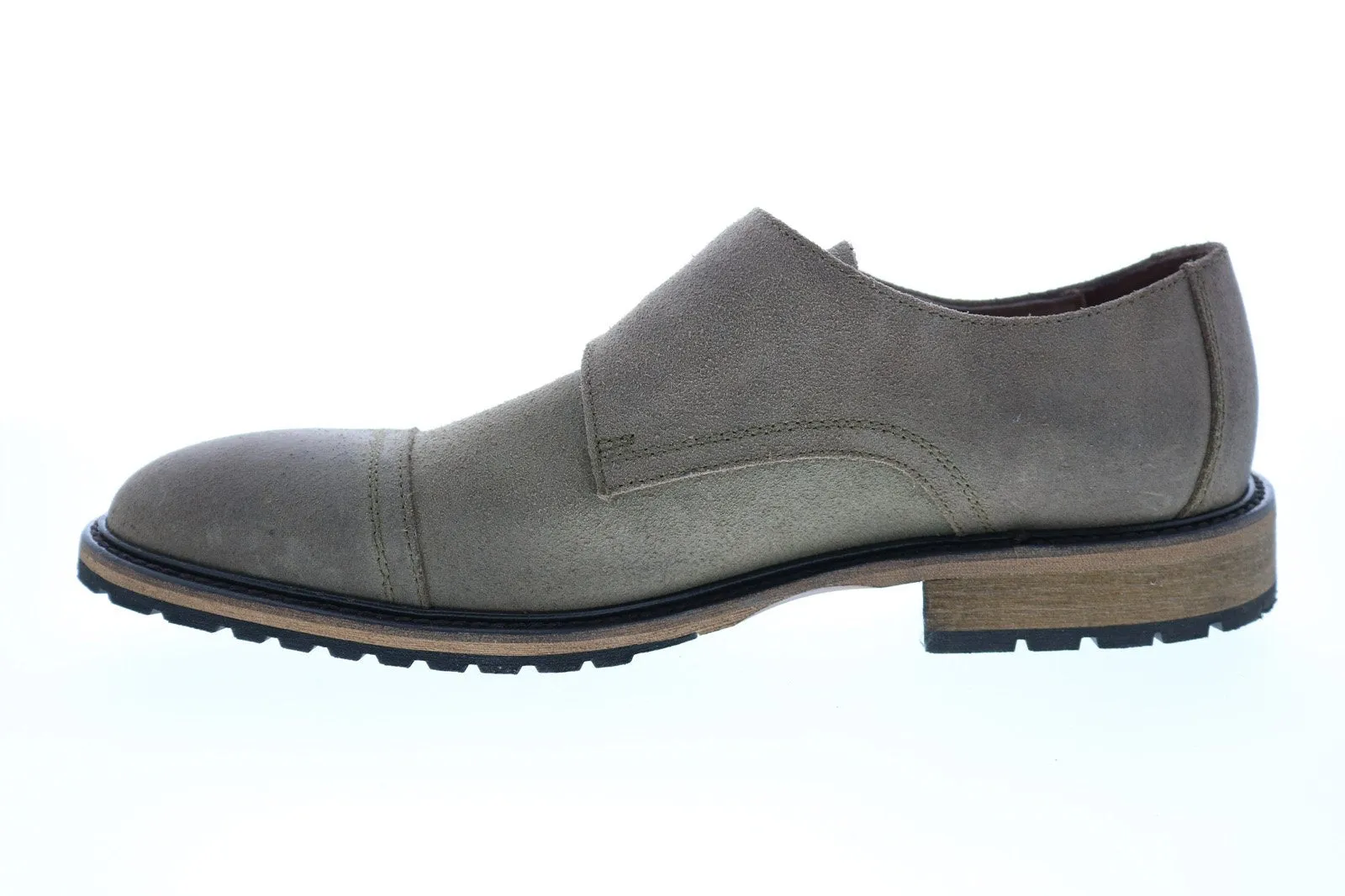 Andrew Marc Crown Monk AM1024-255 Mens Gray Suede Oxfords & Lace Ups Shoes