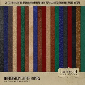 Barbershop Leather Papers Digital Scrapbook Kit