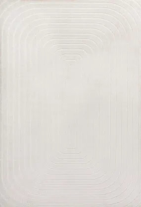 Baya High-Low Modern Scandinavian Arch Stripe Monotone Indoor/Outdoor Area Rug