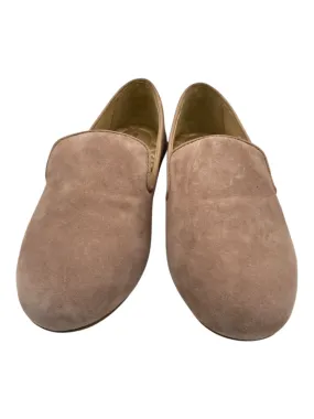 Birdies Shoe Size 7 Beige Suede Almond Toe Quilted Loafers