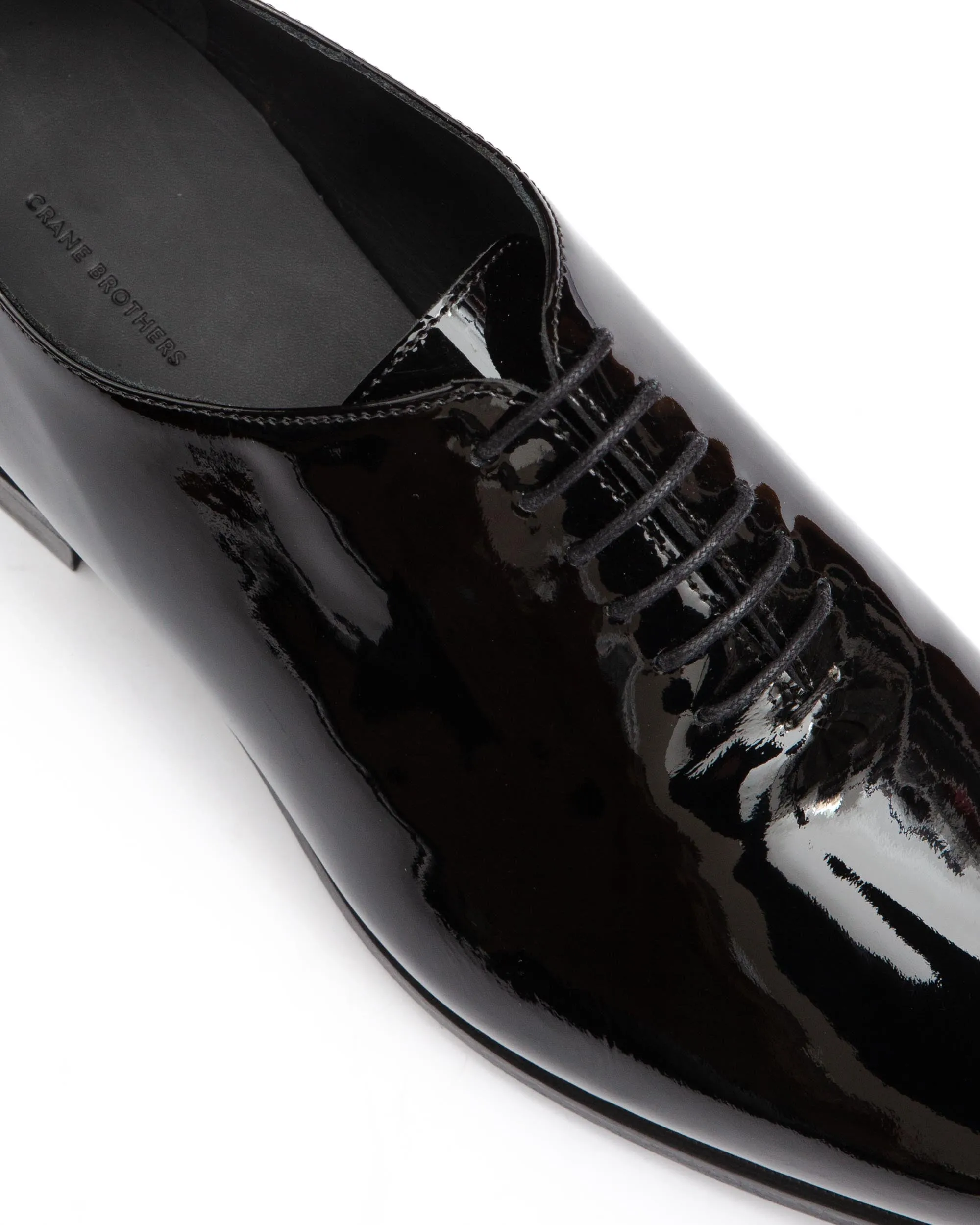 Black Patent Leather Whole Cut Oxford Shoe