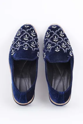Blue Cut-Dana Embroidered Loafers