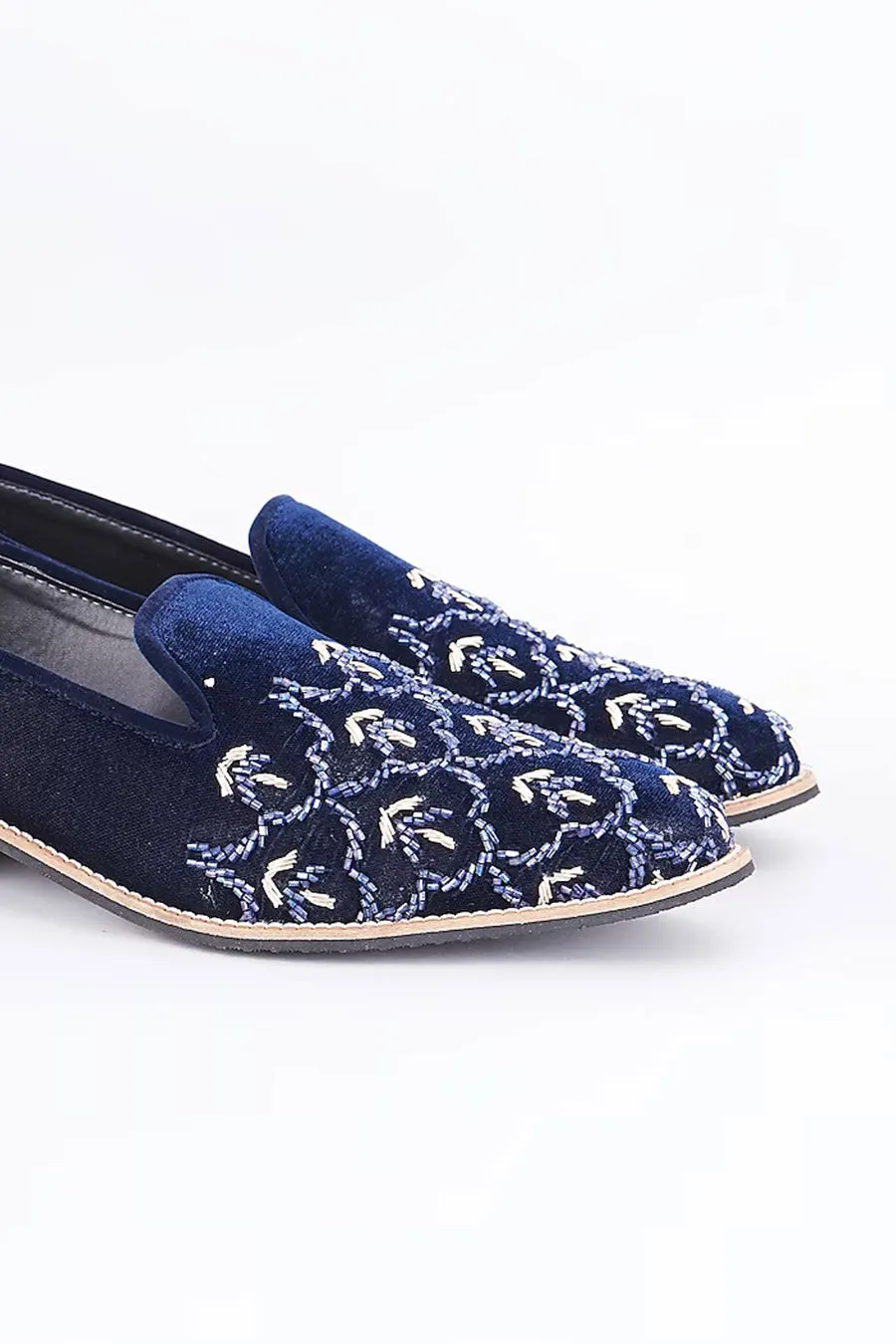 Blue Cut-Dana Embroidered Loafers