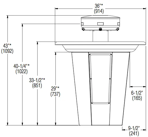 Bradley SN2005 Sentry Washfountain, 36", Circular, IR Activated, A Drain
