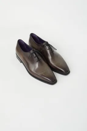 Brown Leather Lace-Up Oxford