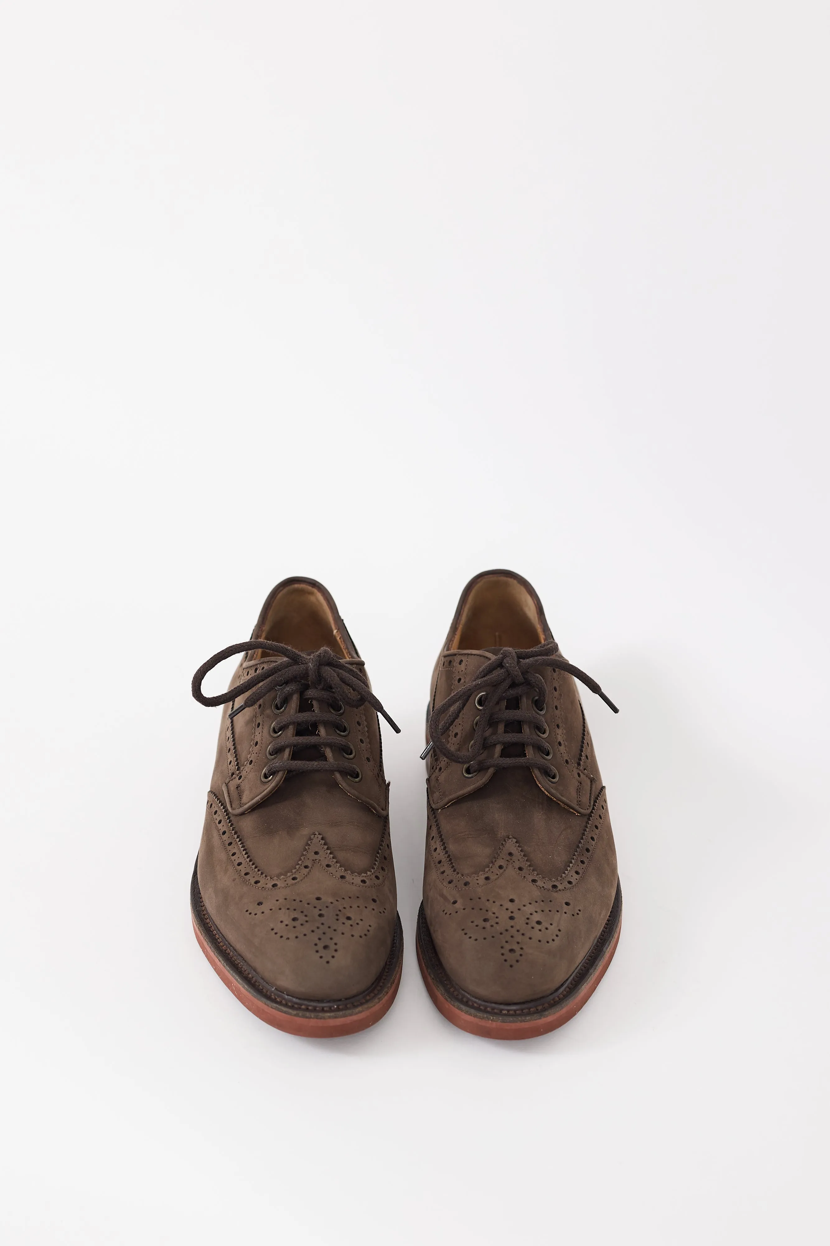 Brown Suede Brogue Derby