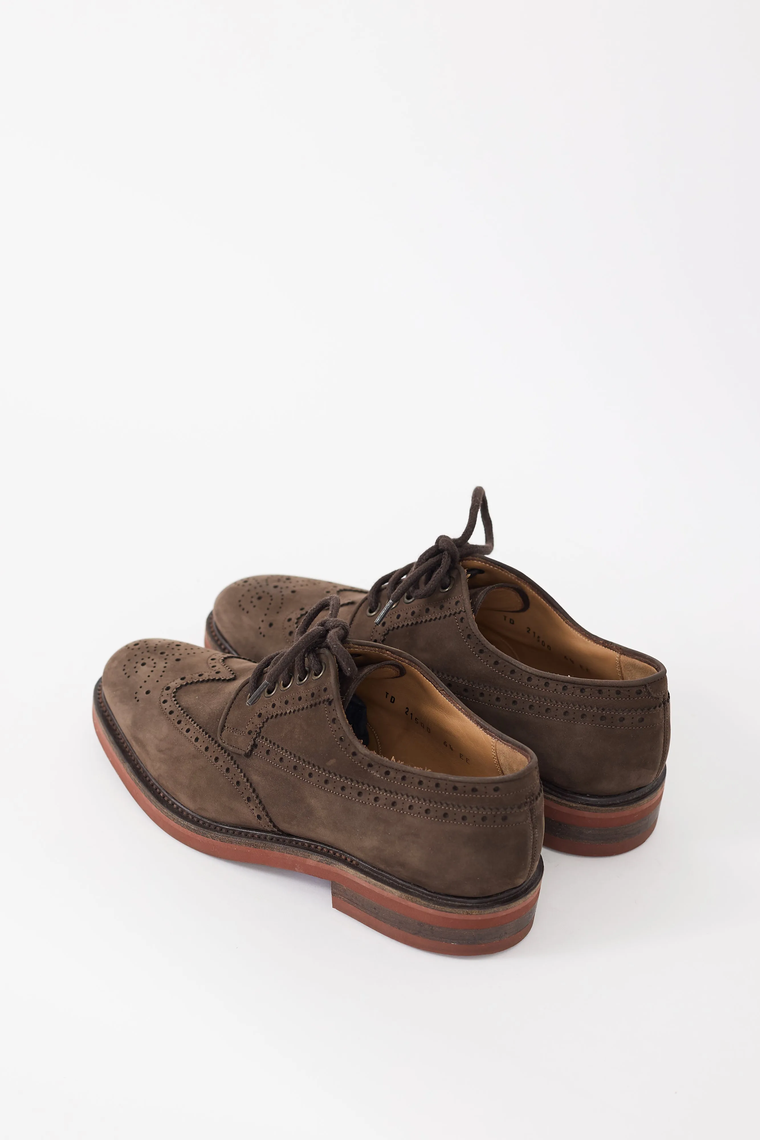 Brown Suede Brogue Derby