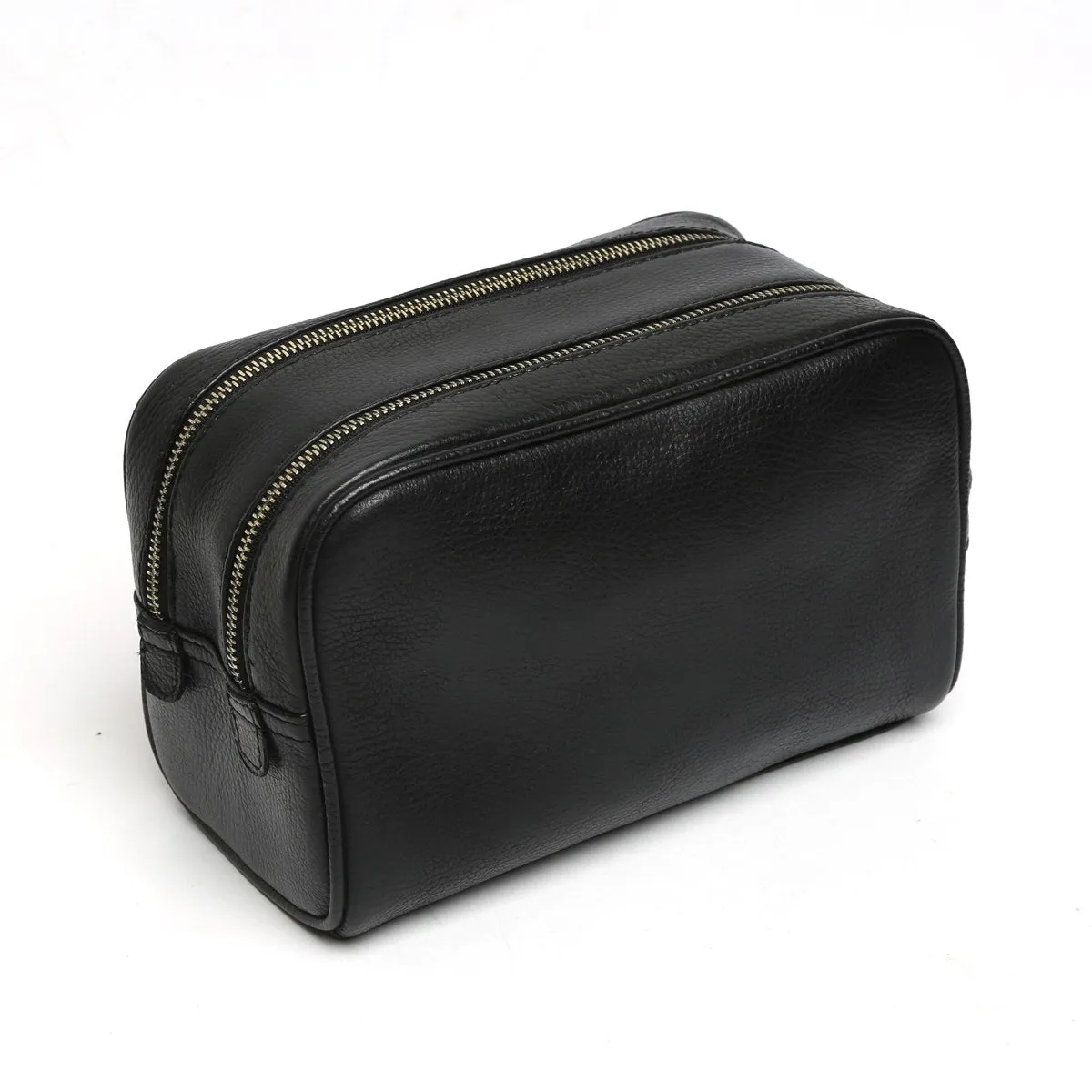 Brune & Bareskin Black toiletry kit bag with Two zip compartment