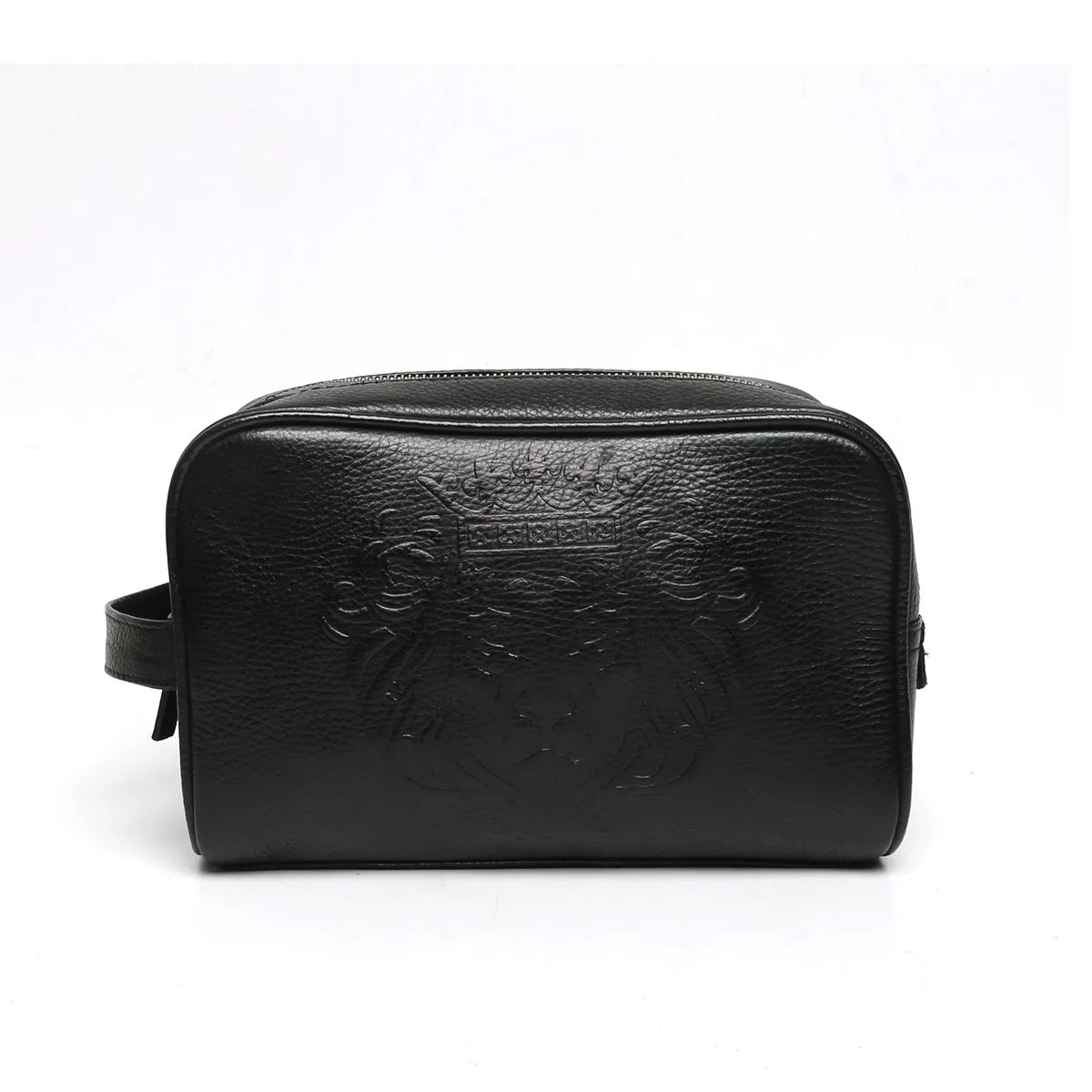 Brune & Bareskin Black toiletry kit bag with Two zip compartment