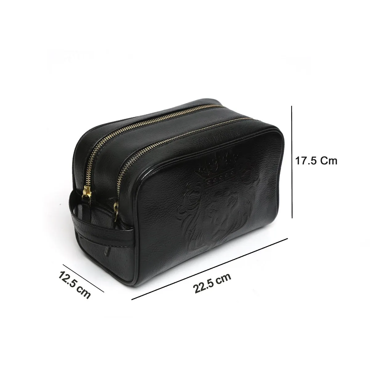 Brune & Bareskin Black toiletry kit bag with Two zip compartment