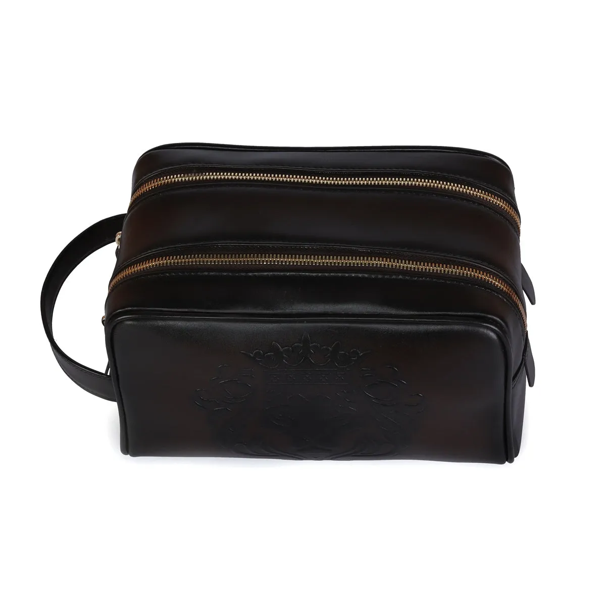 Brune & Bareskin Brown Color Leather Shaving Kit / Bathroom Kit