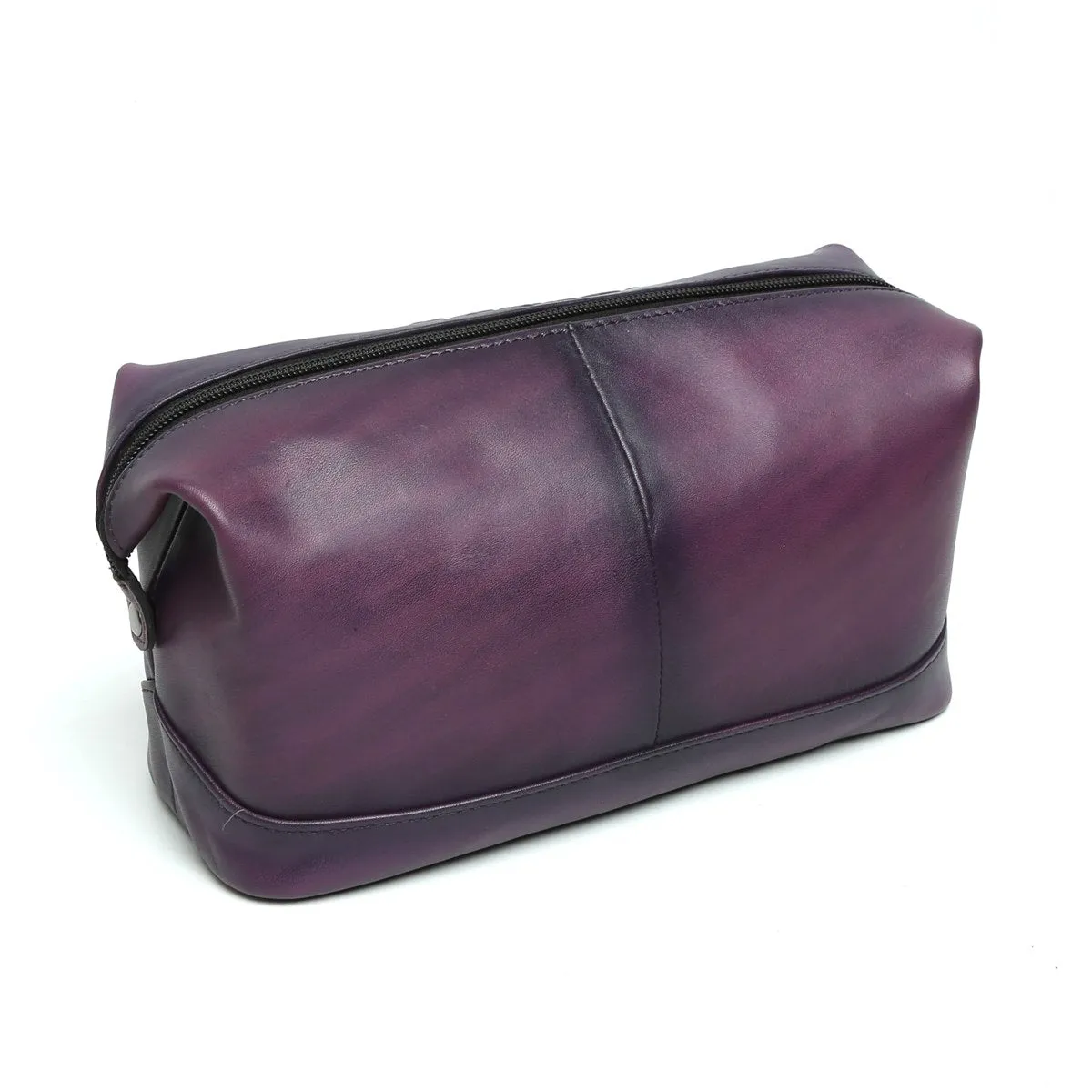 BRUNE & BARESKIN PURPLE COLOR KIT BAG WITH BARE SKIN LION LOGO EMBOSSED