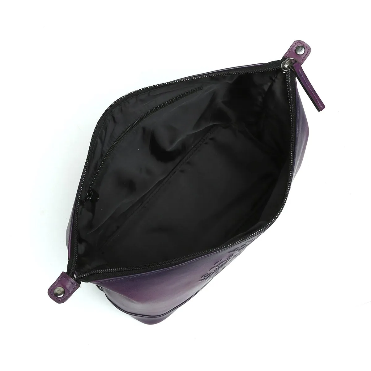 BRUNE & BARESKIN PURPLE COLOR KIT BAG WITH BARE SKIN LION LOGO EMBOSSED