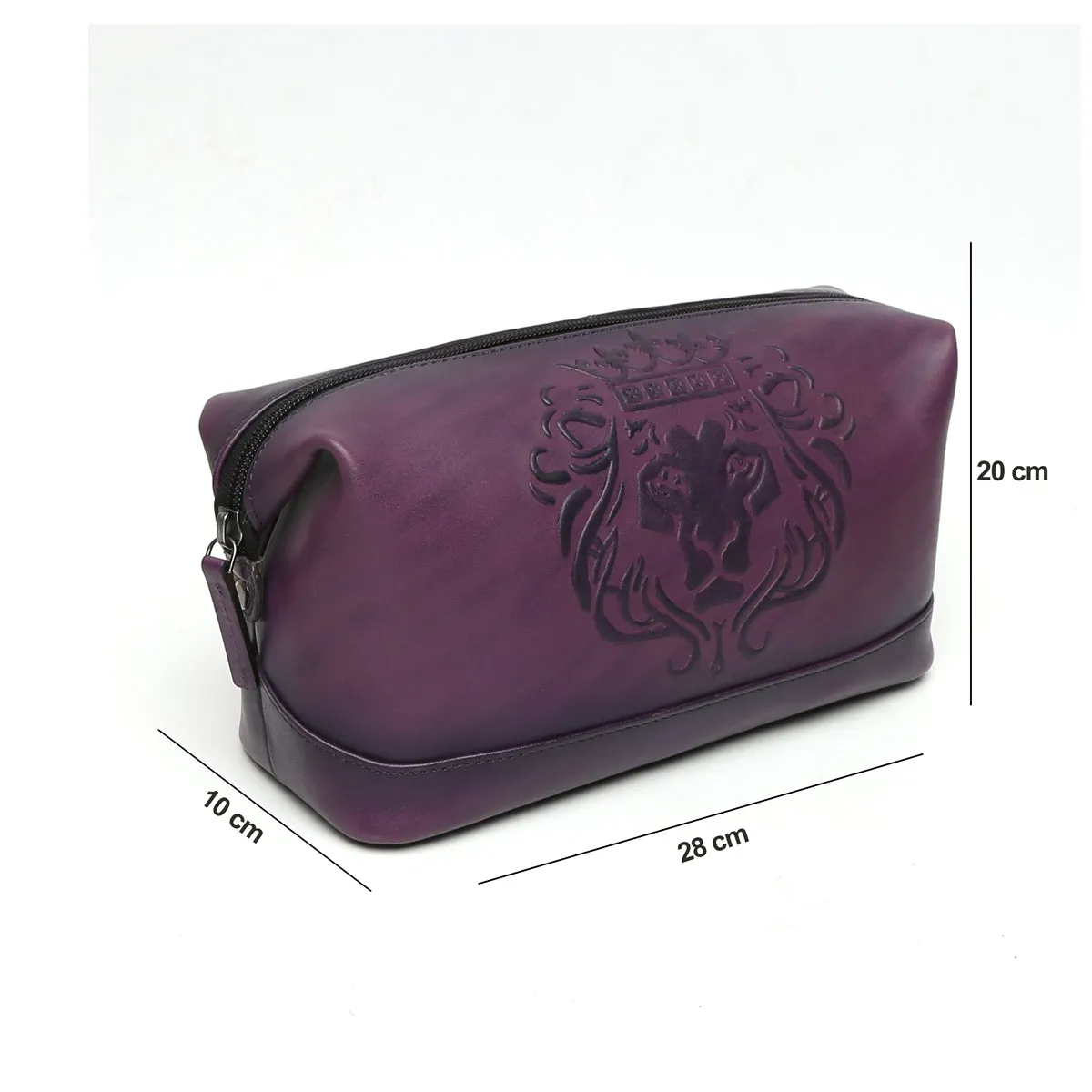 BRUNE & BARESKIN PURPLE COLOR KIT BAG WITH BARE SKIN LION LOGO EMBOSSED