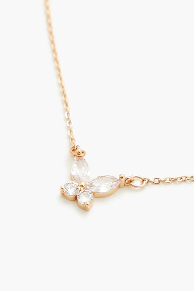 Butterfly Gem Charm Necklace