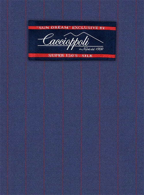 Caccioppoli Sun Dream Oro Ink Blue Wool Silk Suit