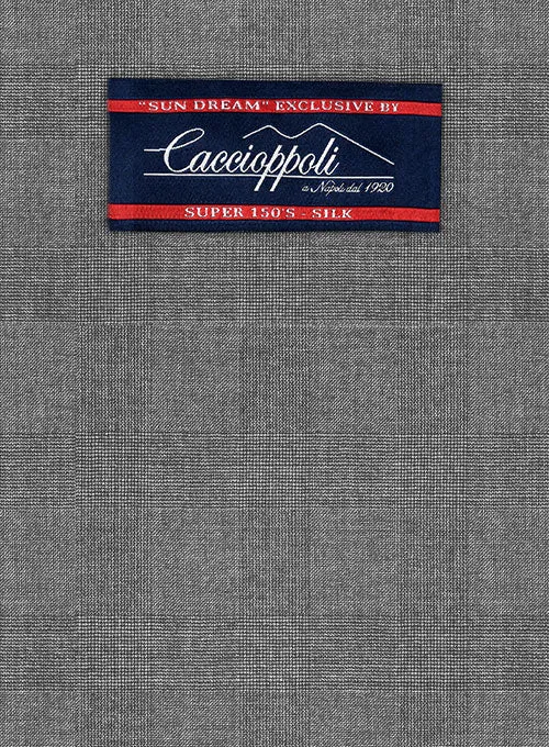 Caccioppoli Sun Dream Ridro Gray Wool Silk Suit