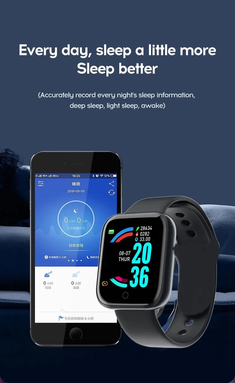 D20 PRO SMART WATCH Y68, BLUETOOTH FITNESS TRACKER, SPORTS WATCH, HEART RATE  BLOOD PRESSURE MONITOR SMART BRACELET FOR ANDROID AND iOS