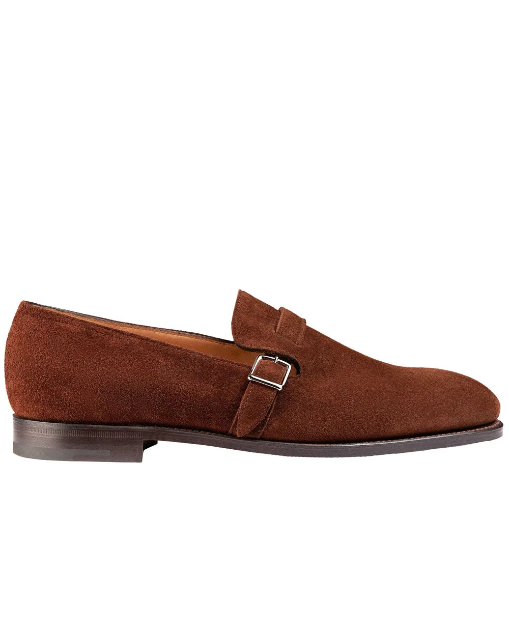 Delano II Suede Buckle Loafer in Brown
