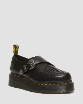 Dr Martens Ramsey Quad Monk Creepers - Black Smooth
