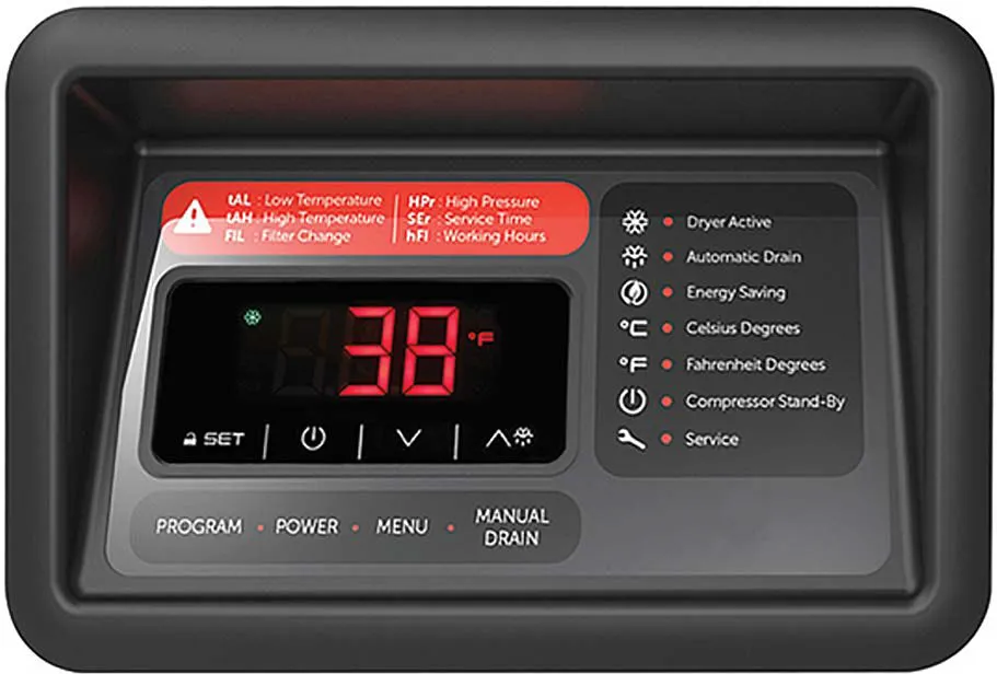 Drytec - SDE-US-1250 - 1250 CFM Non-Cycling Refrigerated Air Dryer, Internal Filtration down to .01 Micron, 460V/3Ph